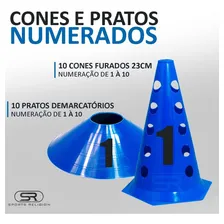 Escada + 10 Cones Furados C/ Barreiras + 10 Pratos + Números Foto mini  2