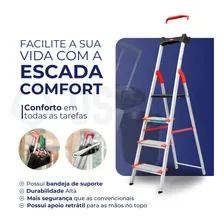 Escada Alumínio 4 Degraus Comfort Reforçada Alumasa Foto mini  3