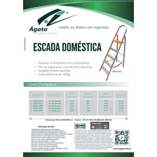 Escada Aluminio Doméstica 6 Degraus Agata Cor Detalhes Laranja Foto mini 3