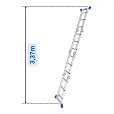 Escada Articulada 12 Degraus 4x3 C/plataforma Profissional Cor Azul Foto mini 3