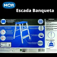 Escada Banqueta De AlumÃnio 3 Degraus Dobrável Mor Cor Azul Foto mini 2