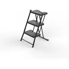 Escada Dobrável Preta 3 Degraus Compacta 120kg - Anodilar Foto mini 1