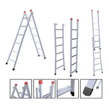 Escada ExtensÃvel Cinza Aço 07x12 Degraus Reforçada 3,80mts Foto mini 1