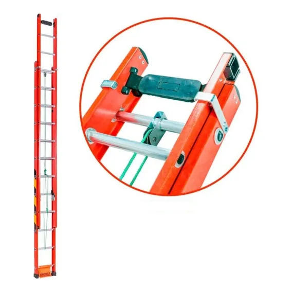 Escada Fibra Vidro Extensiva 23 Degraus 4,50x7,80 M Fibermax Cor Laranja Foto 1