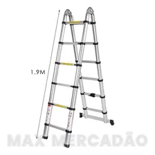 Escada Multifuncional Dupla Extensiva Dobrável Telescópica Foto mini  3