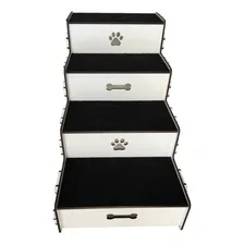 Escada Pet Mdf Com Tapete Antiderrapante. 50cm Altura Cor Branco Desenho Escada 4 degraus Foto mini  2
