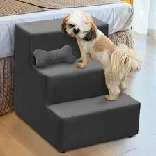 Escada Pet Para Cachorro E Gato 3 Degraus Suede Cinza Adonai Foto mini 1