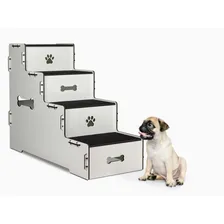 Escada Pet Para Cachorros E Gatos Em Mdf Com 4 Degraus 70 Cm Cor Escada Branca Foto mini 1