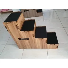 Escada Pet Para Cachorros Em Mdf Com 4 Degraus 60cm Altura Cor Escada Pet Madeira Foto mini 2