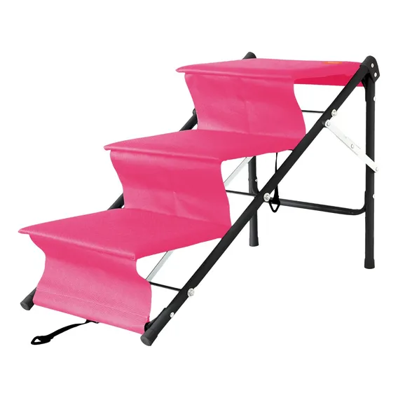 Escada Rampa Para Pet One Dobrável Tubline Cor Rosa Foto 1