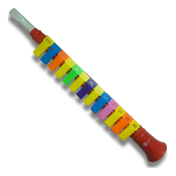 Escaleta Mel贸dica Instrumento Musical 12 Teclas Brinquedo Cor Vermelho Foto 1