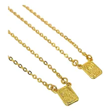 Escapulario Banhado Feminino Banhado A Ouro Dourado 60cm Foto mini 1