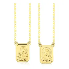 Escapulário Corrente Piastrine 60 Cm Ouro 18k 750 Cor Amarelo Aqua Jóias Foto mini 1