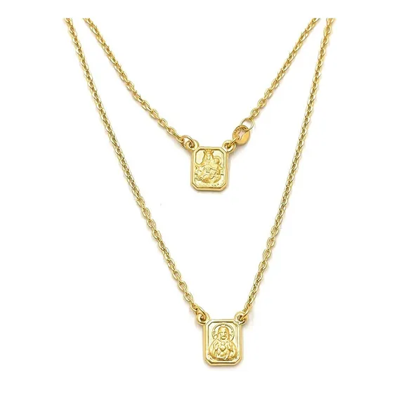 Escapulario Em Ouro 18k Cartier Masculino Corrente Cordão Cor Amarelo Foto 1