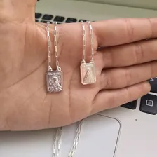 Escapulário Em Prata 925 Nossa Senhora Aparecida Masculino Foto mini 3