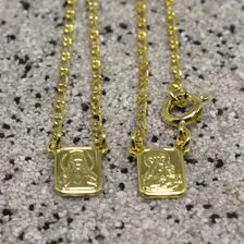 Escapulário Infantil Retangular Mini - Folheado À Ouro 18k Cor Dourado Foto mini  3