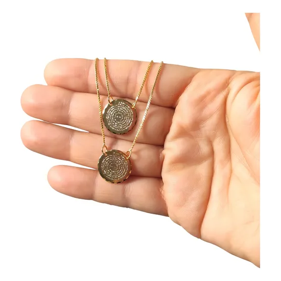 Escapulário Masculino Oração Do Pai Nosso Banhado Ouro 18k Cor Dourado Foto 1
