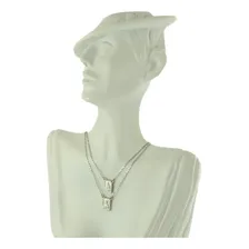 Escapulário Masculino Ouro Branco 18k 750 Dupla Face 60 Cm Foto mini 3