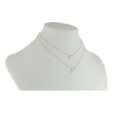 Escapulário Masculino Ouro Branco 18k 750 Dupla Face 60 Cm Foto mini 1