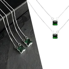 Escapulário Pedra Verde Esmeralda Masculino Banhado A Prata Foto mini 2
