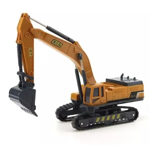 Escavadeira Trator Brinquedo Miniatura Construção Cor Amarelo Foto 1