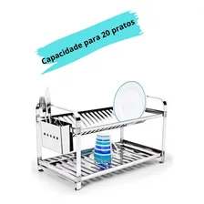 Escorredor 20 Pratos Talher Inox Bandeja Coletora Makinox Foto mini 4
