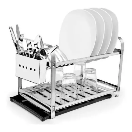 Escorredor 20 Pratos Talher Inox Bandeja Coletora Makinox Foto 1