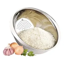 Escorredor De Arroz Em Aço Inox 26cm Lava Alimentos Multiuso Foto mini 4