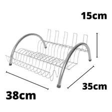 Escorredor De Louça Arco Cromado Pequeno Madefer Inox Foto mini 4