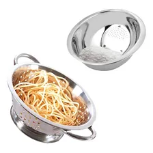 Escorredor De Macarrão Massas + Escorredor Arroz Aço Inox Foto mini 1