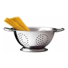 Escorredor De Massa Macarrão Legumes Inox Com Cabo Alça 24cm Foto mini  2