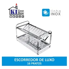 Escorredor De Pratos 20 Pratos Linha Luxo Inox - Dinox Foto mini 2
