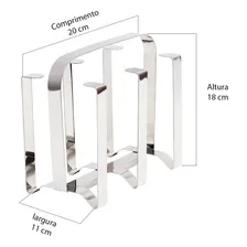 Escorredor E Porta Copos Em Aço Inox Para 6 Copos Foto mini 3