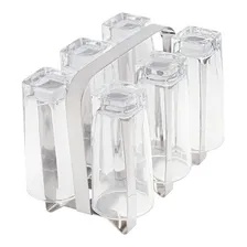 Escorredor E Porta Copos Em Aço Inox Para 6 Copos Foto mini 1