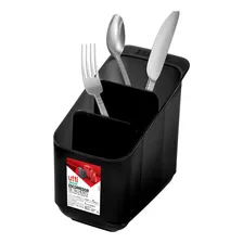 Escorredor E Porta Talher Utensílios Organizador Pia Cozinha Cor Preto Foto  mini 1