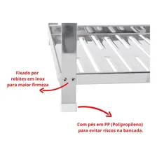Escorredor Inox 20 Pratos Montado Com Porta Talheres Foto mini 4