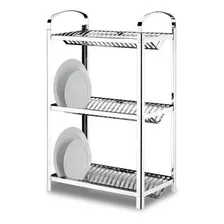 Escorredor Inox Profissional 60 Pratos Suprema 49x27x80cm Foto mini 1