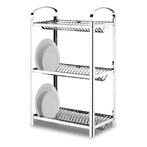 Escorredor Inox Profissional 60 Pratos Suprema 49x27x80cm Foto 1
