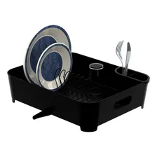 Escorredor Louça 10 Pratos Com Porta Talher Preto Foto  mini 1