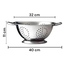 Escorredor Massa Em Aço Inox 32 Cm - Baccani Cor Cinza Foto mini 2