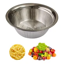 Escorredor Massas Macarrão Arroz Reforçado Aço Inox Foto mini 1