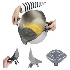 Escorredor Multiuso Acoplável/panela Arroz Macarrão Legumes Cor Cinza Foto mini 1