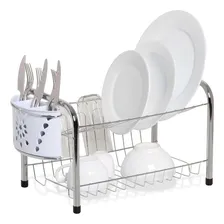 Escorredor / Secador Rei Com Porta Copo E Talher Mimo N378-4 Cor Branco Foto mini 1