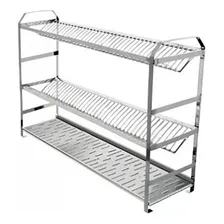 Escorredor Super Industrial De 80 Pratos Em Aço Inox Foto mini 1