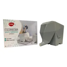 Escorredor Talheres Decorativo Cozinha Louça Elefante Cinza Foto mini 1