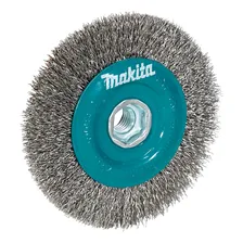 Escova Aço Reta Ondulada 115mm Rosca M14 Makita D-77512 Foto mini 1