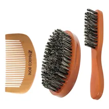 Escova Bigode + Escova Oval Barba + Pente P/ Alinhar Os Fios Foto mini 1