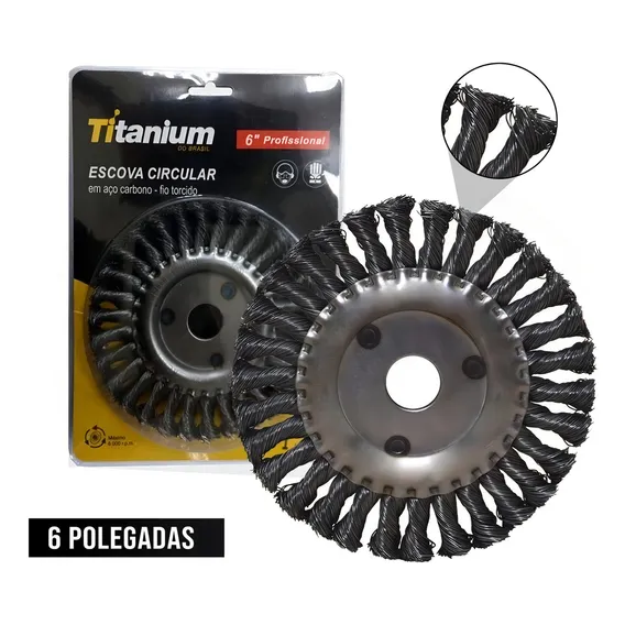 Escova Circular Aço Carbono 06'' 04946 Titanium Foto 1