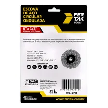 Escova Circular Aço Ondulada 6 X 1/2 Fertak Moto Esmeril Foto mini 4