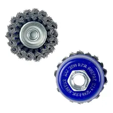 Escova De Aço Copo Trançada Rosca M14 75mm 3pol Guepar Foto mini 3